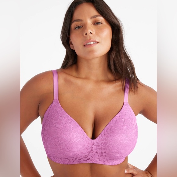 Knix Lace WingWoman Contour Bra - Pink Plum - Picture 1 of 8